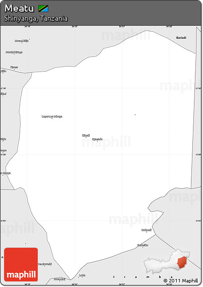 Silver Style Simple Map of Meatu