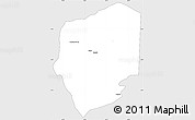 Silver Style Simple Map of Meatu, single color outside