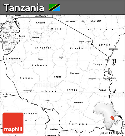 Blank Simple Map of Tanzania