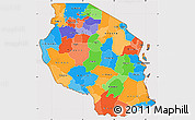 Political Simple Map of Tanzania, cropped outside