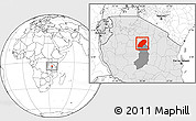 Blank Location Map of Iramba, highlighted country, highlighted parent region