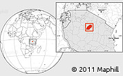 Blank Location Map of Iramba, highlighted country