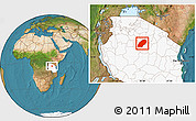 Satellite Location Map of Iramba, highlighted country