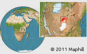 Satellite Location Map of Iramba, highlighted parent region
