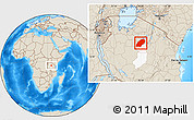Shaded Relief Location Map of Iramba, highlighted parent region