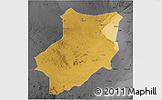 Physical 3D Map of Manyoni, darken, desaturated