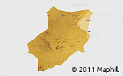 Physical 3D Map of Manyoni, single color outside