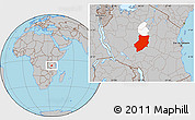 Gray Location Map of Manyoni, highlighted parent region