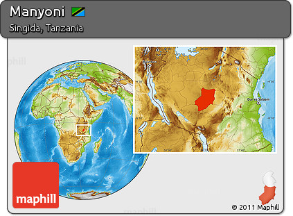 Physical Location Map of Manyoni