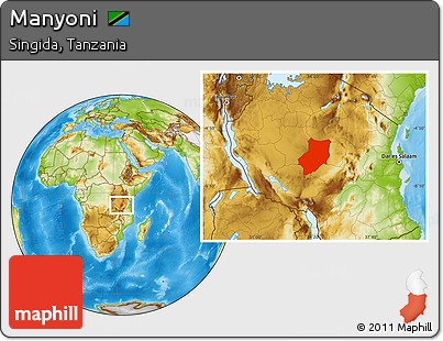 Physical Location Map of Manyoni