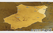 Physical Panoramic Map of Manyoni, darken