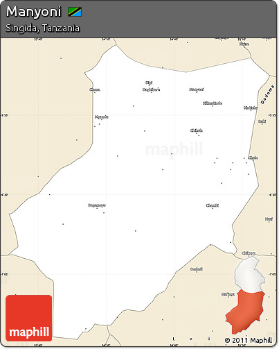 Classic Style Simple Map of Manyoni