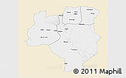 Classic Style 3D Map of Tabora, single color outside