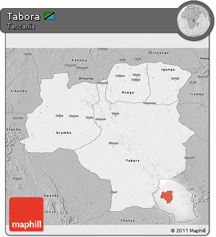 Gray 3D Map of Tabora