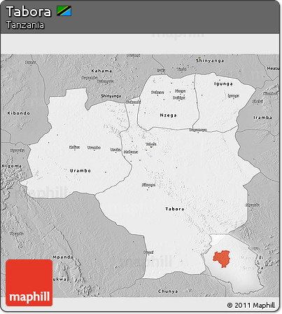 Gray 3D Map of Tabora