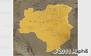 Physical 3D Map of Tabora, darken, semi-desaturated