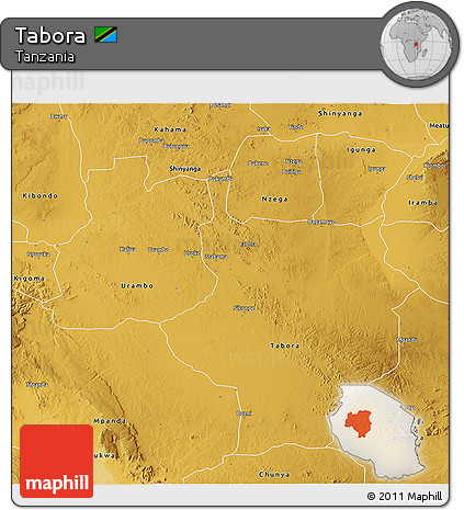 Physical 3D Map of Tabora