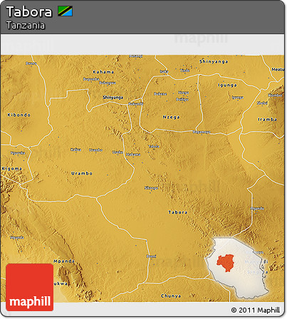 Physical 3D Map of Tabora