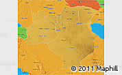 Physical 3D Map of Tabora, political outside
