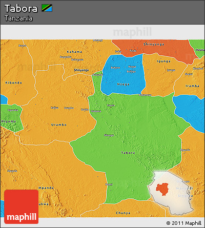 Political 3D Map of Tabora