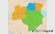 Political 3D Map of Tabora, lighten