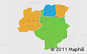 Political 3D Map of Tabora, single color outside
