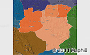 Political Shades 3D Map of Tabora, darken