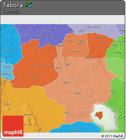 Political Shades 3D Map of Tabora
