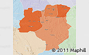 Political Shades 3D Map of Tabora, lighten