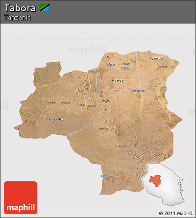 Satellite 3D Map of Tabora, cropped outside
