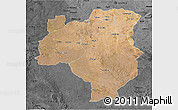 Satellite 3D Map of Tabora, darken, desaturated