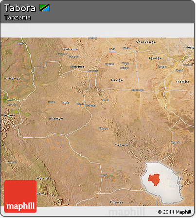 Satellite 3D Map of Tabora