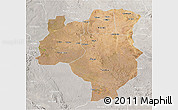 Satellite 3D Map of Tabora, lighten, semi-desaturated