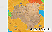 Satellite 3D Map of Tabora, political outside