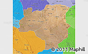 Satellite 3D Map of Tabora, political shades outside
