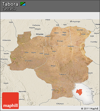 Satellite 3D Map of Tabora, shaded relief outside
