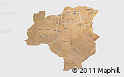 Satellite 3D Map of Tabora, single color outside