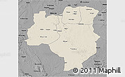 Shaded Relief 3D Map of Tabora, darken, desaturated