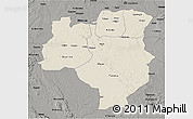 Shaded Relief 3D Map of Tabora, darken, semi-desaturated