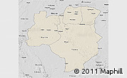Shaded Relief 3D Map of Tabora, desaturated