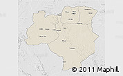 Shaded Relief 3D Map of Tabora, lighten, desaturated