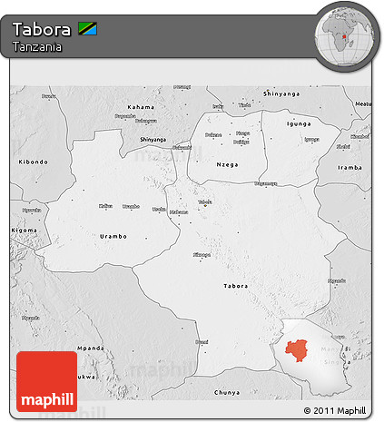 Silver Style 3D Map of Tabora