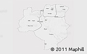 Silver Style 3D Map of Tabora, single color outside