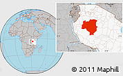 Gray Location Map of Tabora, highlighted country