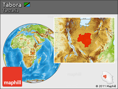 Physical Location Map of Tabora