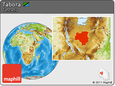 Physical Location Map of Tabora