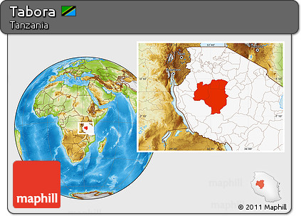 Physical Location Map of Tabora, highlighted country
