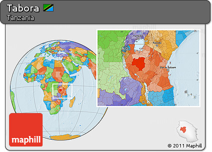 Political Location Map of Tabora, within the entire country