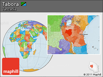 Political Location Map of Tabora, within the entire country