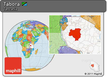 Political Location Map of Tabora, highlighted country